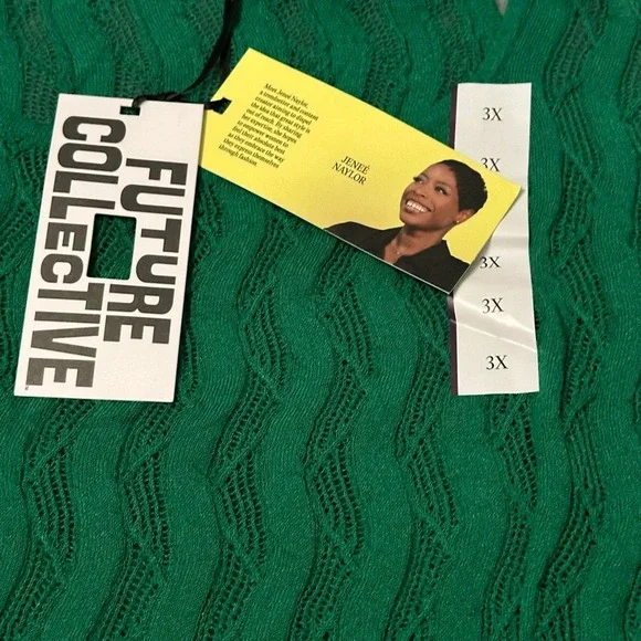 Future Collective with Jenee Naylor Women's Open Stitch Sweater Tank Top  NWT 3X - Picture 5 of 8